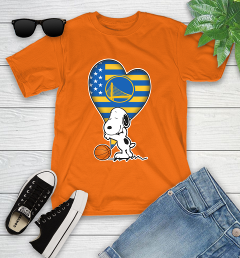 Golden State Warriors NBA Basketball The Peanuts Movie Adorable Snoopy Youth T-Shirt 7