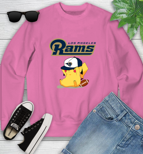 NFL Pikachu Football Sports Los Angeles Rams Youth Sweatshirt 7
