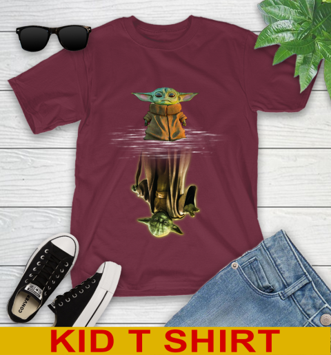 Mandalorian Baby Yoda star wars water reflection Youth T-Shirt 5