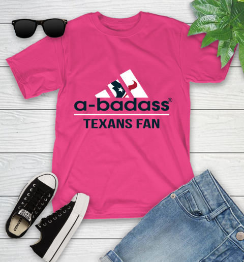 NFL A Badass Houston Texans Fan Adidas Football Sports Youth T-Shirt 11