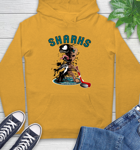NHL San Jose Sharks Hockey Venom Groot Guardians Of The Galaxy Hoodie 3