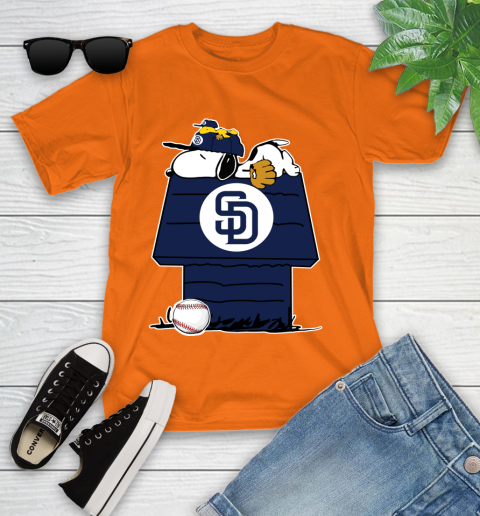 MLB San Diego Padres Snoopy Woodstock The Peanuts Movie Baseball T Shirt Youth T-Shirt 7