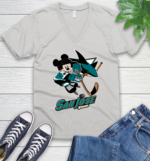 NHL San Jose Sharks Mickey Mouse Disney Hockey T Shirt V-Neck T-Shirt