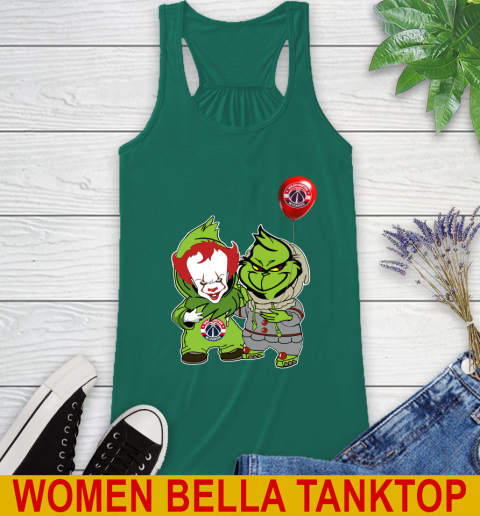 Washington Wizards Baby Pennywise Grinch Christmas NBA Basketball Racerback Tank - Image 8