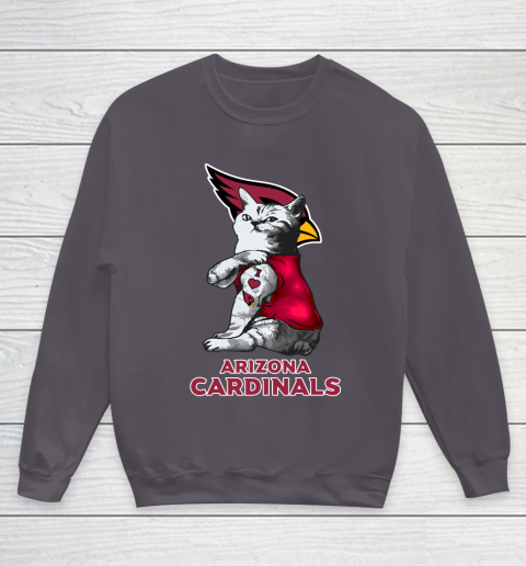 NFL Football My Cat Loves Arizona Cardinals Youth Sweatshirt 5