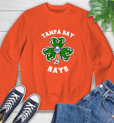 MLB Tampa Bay Rays Three Leaf Clover St Patrick's Day Baseball Sports Sweatshirt 3