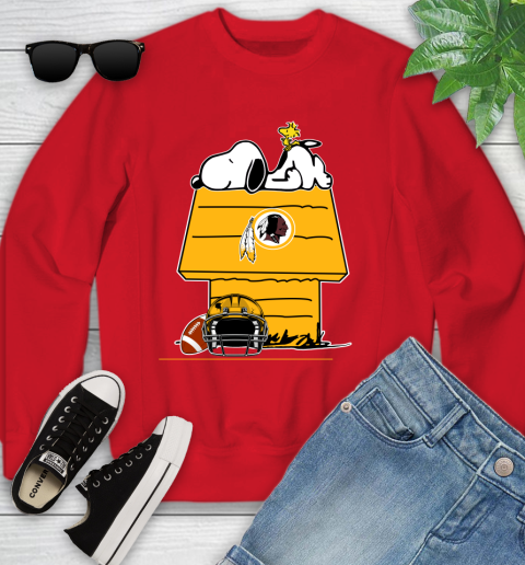 Washington Redskins NFL Football Snoopy Woodstock The Peanuts Movie Youth Sweatshirt 9