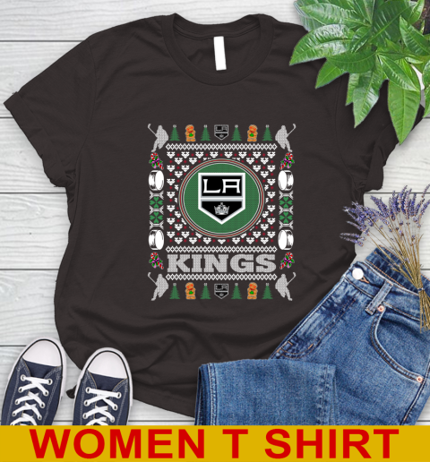 Los Angeles Kings Merry Christmas NHL Hockey Loyal Fan Women's T-Shirt 9