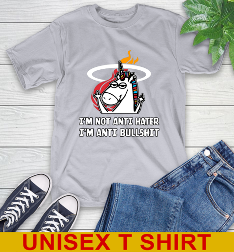 Miami Heat NBA Basketball Unicorn I'm Not Anti Hater I'm Anti Bullshit T-Shirt 6