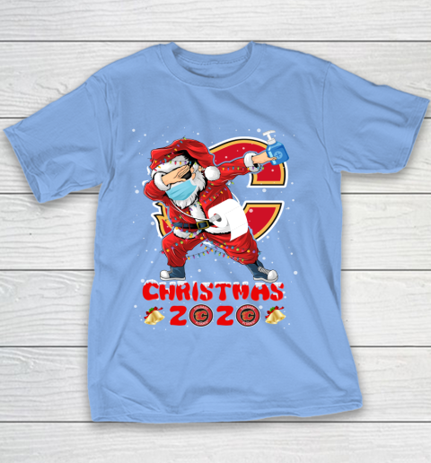 Calgary Flames Funny Santa Claus Dabbing Christmas 2020 NHL Youth T-Shirt 8
