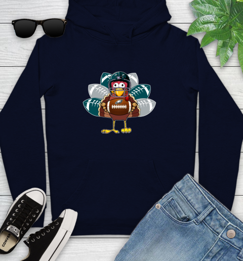 Philadelphia Eagles Turkey Thanksgiving Day Youth Hoodie 4