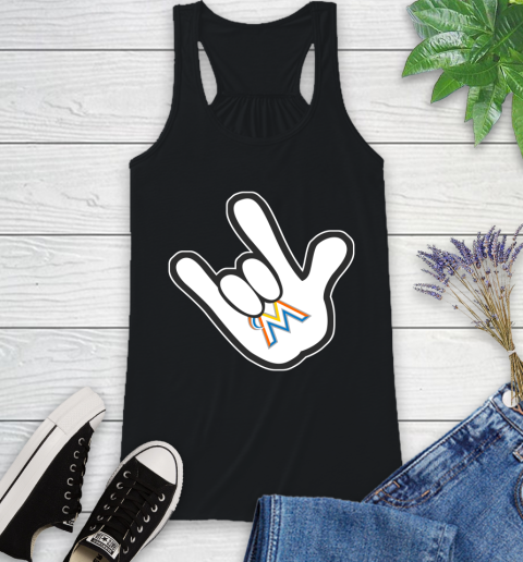 Miami Marlins MLB Baseball Mickey Rock Hand Disney Racerback Tank 2