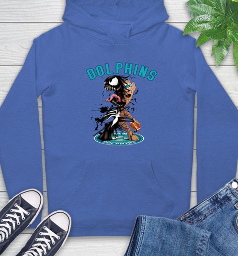 NFL Miami Dolphins Football Venom Groot Guardians Of The Galaxy Hoodie 9