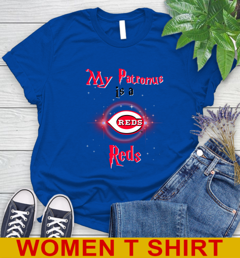 MLB Baseball Harry Potter My Patronus Is A Cincinnati Reds Women's T-Shirt 10