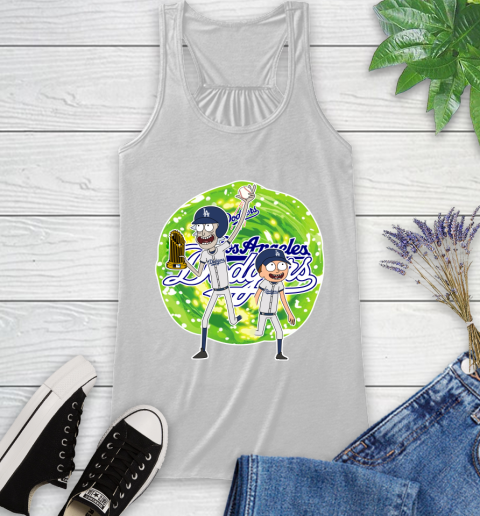 MLB Los Angeles Dodgers Rick And Morty Commissioner's Trophy Baseball Sports Racerback Tank