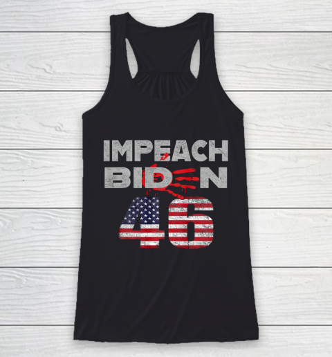 Impeach 46 Shirt Blood On His Hands Biden Bring Trump Back Racerback Tank