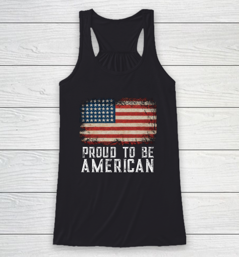 Proud American Patriotic USA Flag Racerback Tank