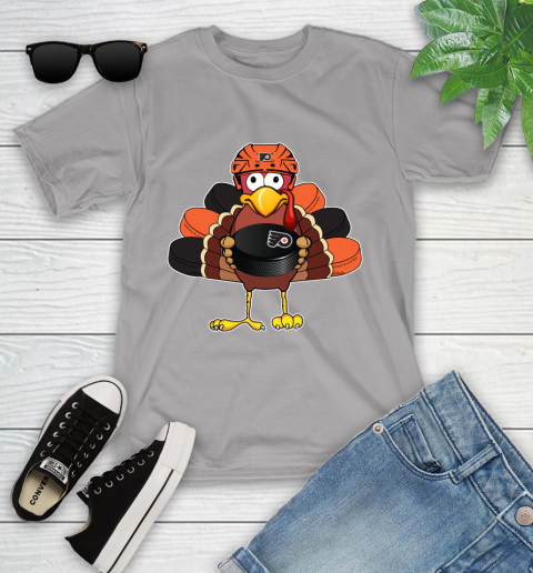 Philadelphia Flyers Turkey Thanksgiving Day Youth T-Shirt 5 Philadelphia Flyers Turkey Thanksgiving Day Youth T-Shirt - Image 5