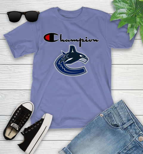 NHL Hockey Vancouver Canucks Champion Shirt Youth T-Shirt 12