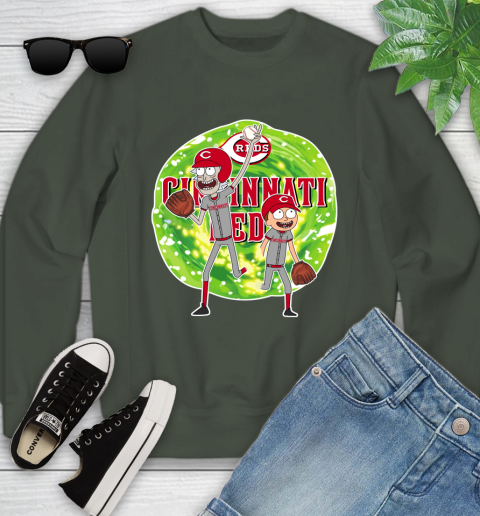 MLB Cincinnati Reds Rick And Morty Baseball Sports Youth Sweatshirt 10