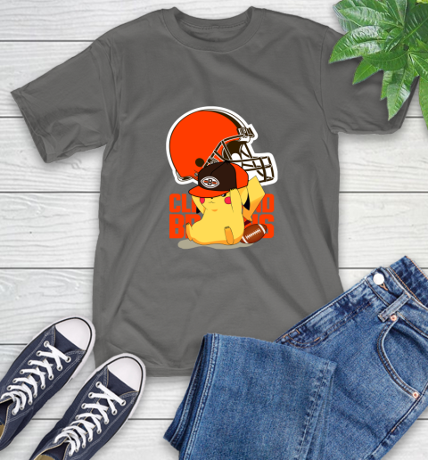 NFL Pikachu Football Sports Cleveland Browns T-Shirt 9