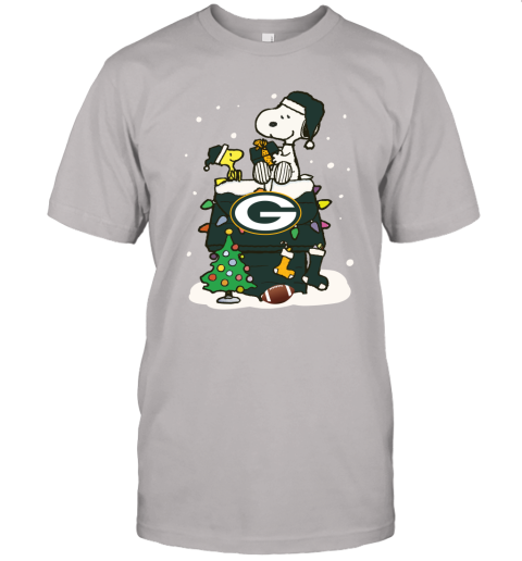 A Happy Christmas With Green Bay Packers Snoopy Unisex Jersey Tee