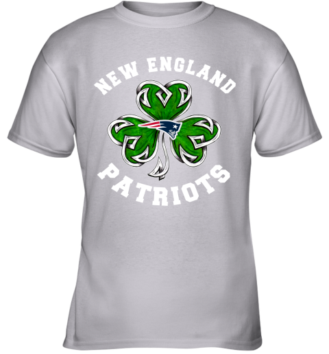 NFL New England Patriots Three Leaf Clover St Patrick's Day Football Sports x8Nq3tkD3Jp youth t shirt 26 95 151514 front sport grey