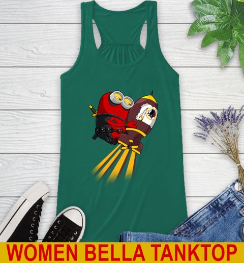 NFL Football Washington Redskins Deadpool Minion Marvel Shirt Racerback Tank 5