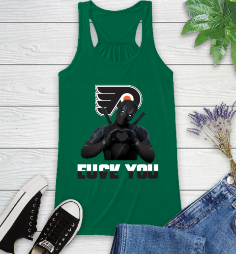 NHL Philadelphia Flyers Deadpool Love You Fuck You Hockey Sports Racerback Tank 6