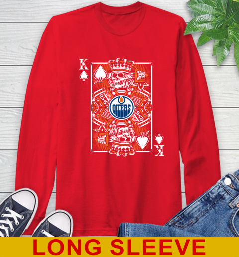 Edmonton Oilers NHL Hockey The King Of Spades Death Cards Shirt Long Sleeve T-Shirt 12