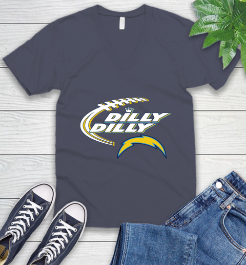 NFL Los Angeles Chargers Dilly Dilly Football Sports V-Neck T-Shirt 9