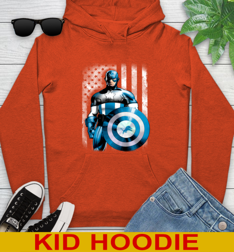 Detroit Lions NFL Football Captain America Marvel Avengers American Flag Shirt Youth Hoodie 4