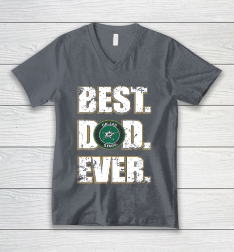 NHL Dallas Stars Hockey Best Dad Ever Family Shirt V-Neck T-Shirt 4