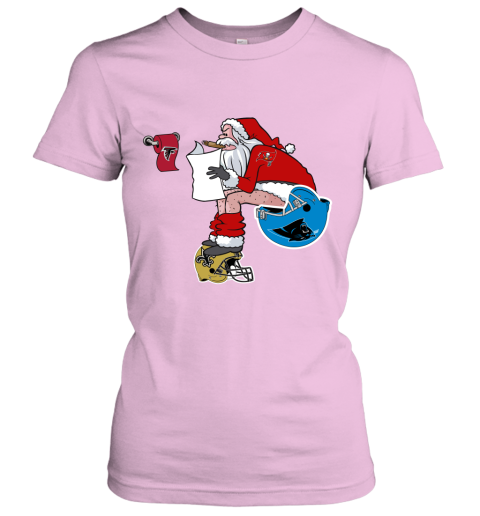 15lv santa claus tampa bay buccaneers shit on other teams christmas ladies t shirt 20 front light pink