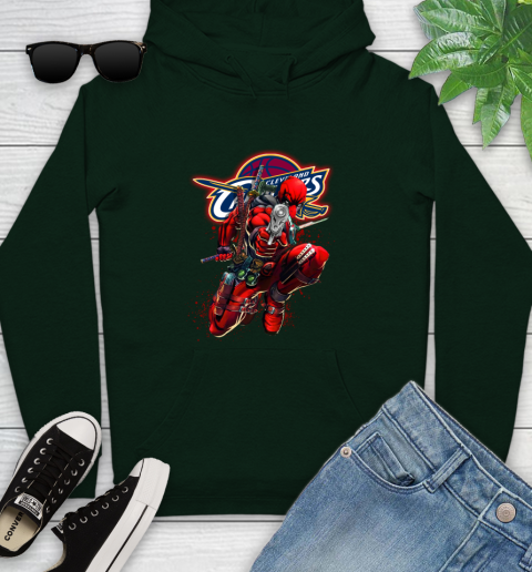 NBA Deadpool Marvel Comics Sports Basketball Cleveland Cavaliers Youth Hoodie 13