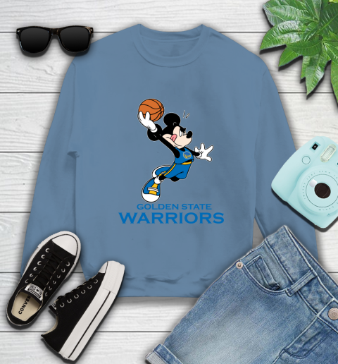 NBA Basketball Golden State Warriors Cheerful Mickey Mouse Shirt Sweatshirt 8