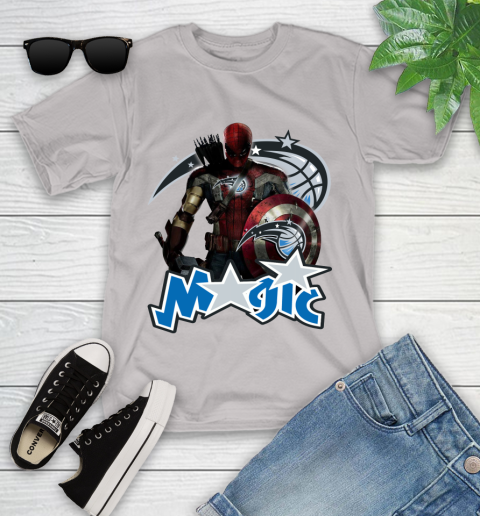 Philadelphia 76ers NBA Basketball Captain America Thor Spider Man Hawkeye Avengers Youth T-Shirt 12