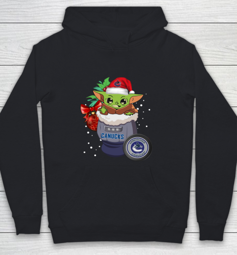 Vancouver Canucks Christmas Baby Yoda Star Wars Funny Happy NHL Youth Hoodie