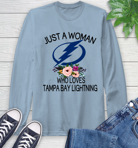 NHL Just A Woman Who Loves Tampa Bay Lightning Hockey Sports Long Sleeve T-Shirt 6