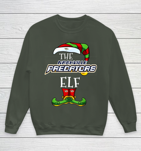 Nashville Predators Christmas ELF Funny NHL Youth Sweatshirt 8