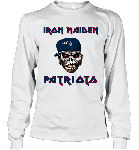 NFL New England Patriots Iron Maiden Rock Band Music Football Sports H4oGvImXtNN long sleeve tee 14 95 151514 front white