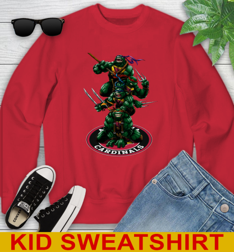 NFL Football Arizona Cardinals Teenage Mutant Ninja Turtles Shirt Youth Sweatshirt 8