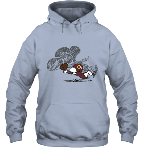 rwwk washington redskins snoopy plays the football game hoodie 23 front light blue