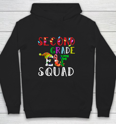 Christmas Elf Squad Second Grade Teacher Shirt Gift Hoodie