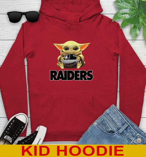 NFL Football Oakland Raiders Baby Yoda Star Wars Shirt Youth Hoodie 11