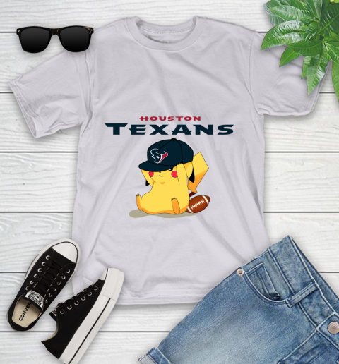 NFL Pikachu Football Sports Houston Texans Youth T-Shirt 4