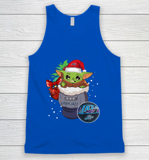 Utah Jazz Christmas Baby Yoda Star Wars Funny Happy NBA Tank Top 5