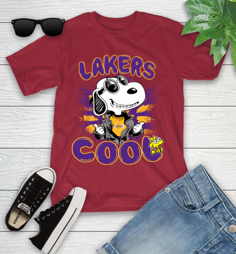 NBA Basketball Los Angeles Lakers Cool Snoopy Shirt Youth T-Shirt 12