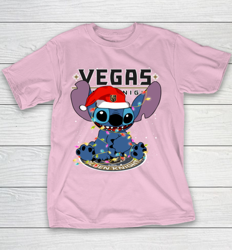 Vegas Golden Knights NHL Hockey noel stitch Christmas Youth T-Shirt 5