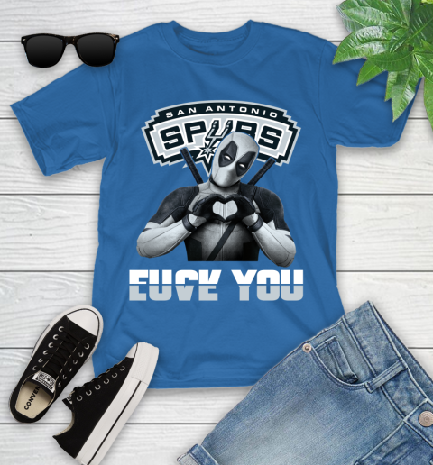 NBA San Antonio Spurs Deadpool Love You Fuck You Basketball Sports Youth T-Shirt 12